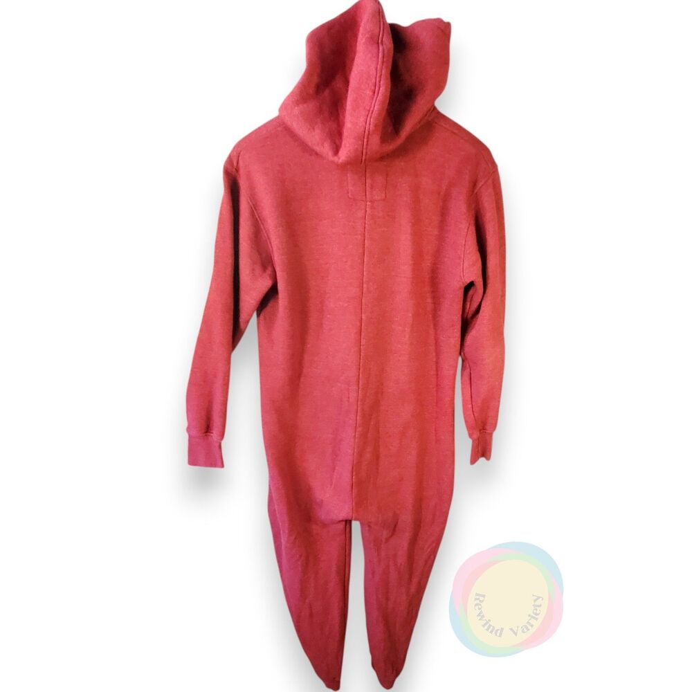 Tokyo Tigers Camerton Hooded Union Suit Mens M Claret Red Zip Jumpsuit One-Piece - Picture 2 of 16